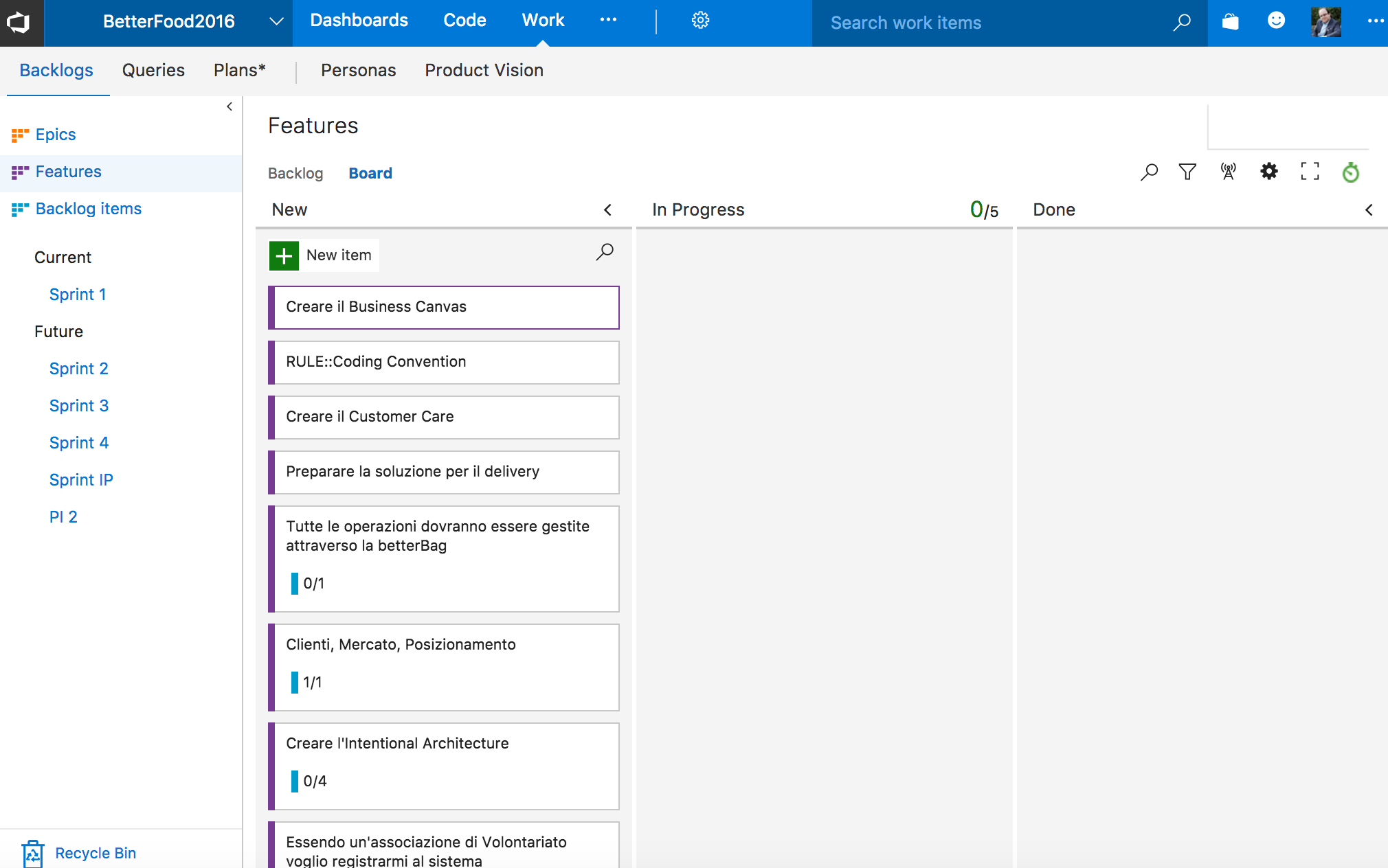 vsts board feature