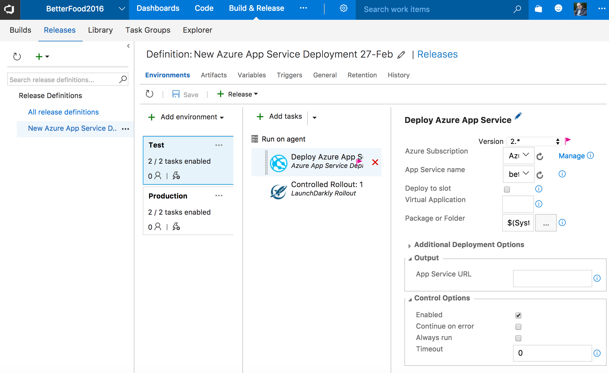 vsts release environments