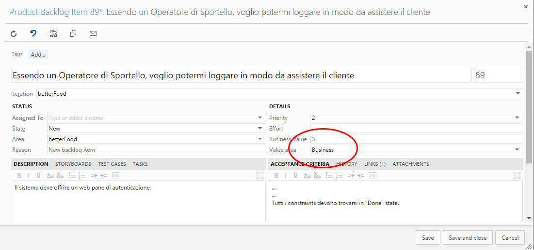 login user story